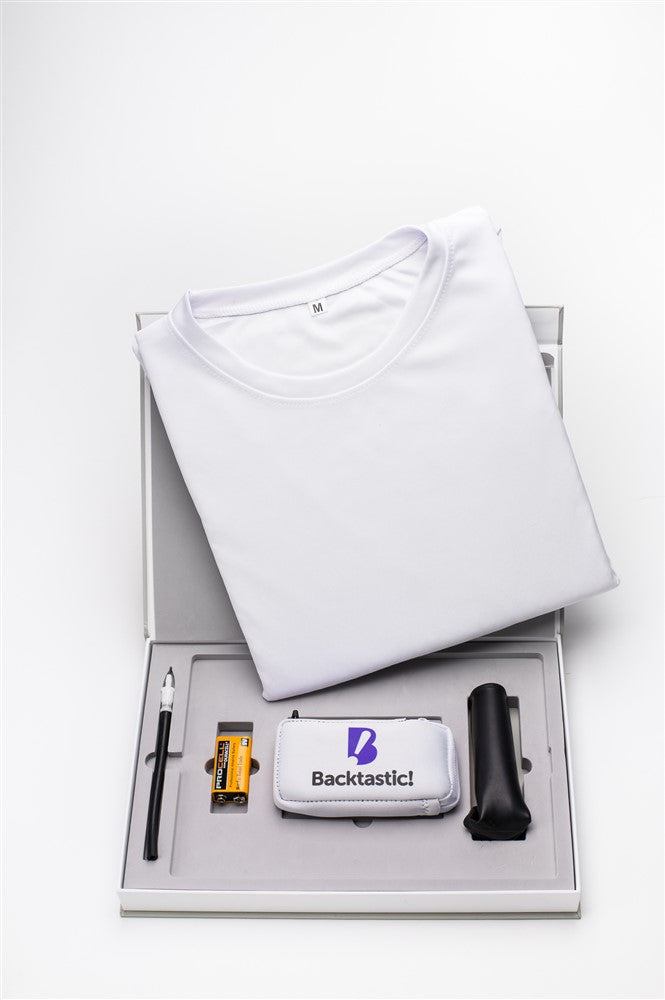 Backtastic Tee and Lumbar Support Unit Kit included in the box